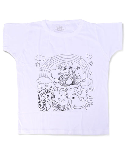 RATNA'S Paint Your T-Shirt A Perfect Art and Craft Kit for Kids (Mermaid)