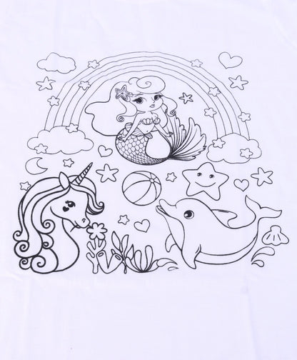 RATNA'S Paint Your T-Shirt A Perfect Art and Craft Kit for Kids (Mermaid)