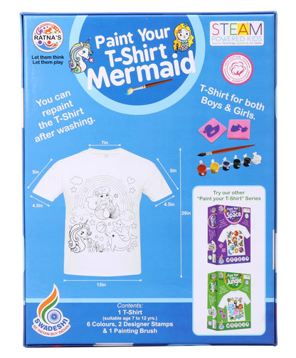 RATNA'S Paint Your T-Shirt A Perfect Art and Craft Kit for Kids (Mermaid)