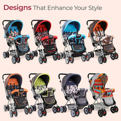 LuvLap Sunshine Baby Stroller, Multicolour Stripes 18355 PRAM