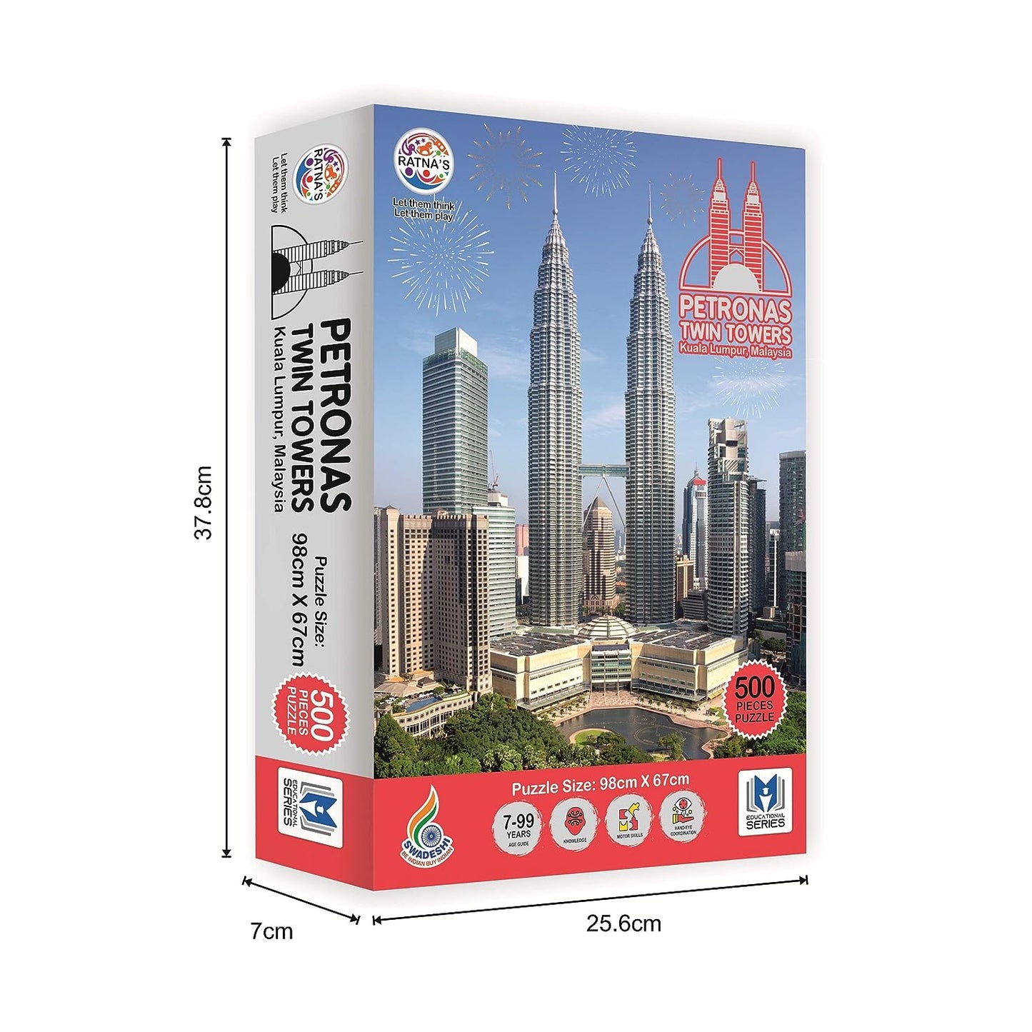 RATNA'S Petronas Twin Towers Malaysia 500 Pieces Jumbo Floor Jigsaw Puzzle (Size: 98 cm * 67 cm)