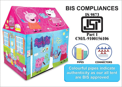 itoys Peppa Pig Theme Play Tent House for Kids 5 Years and Above Water Repellent Big Size Play House for Girls and Boys, Multicolor