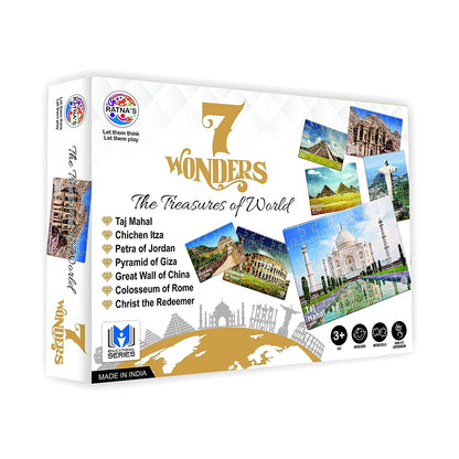 Ratna's 7 Wonders of The World Jigsaw Puzzle. 7 Different Jigsaw Puzzles Included in The Pack with an Information Guide Inside