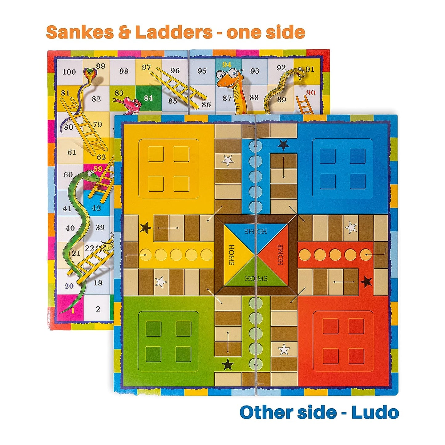 Toysbox Ludo and Snakes & Ladders Big Black Box Classic Board Game to Play with Kids and Adults