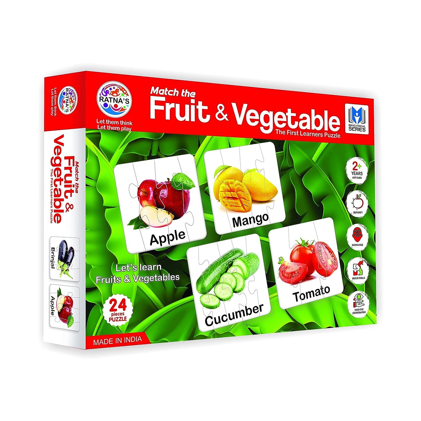 RATNA'S Educational Jigsaw Puzzle Range for Kids (Match The Fruit & Vegetable)