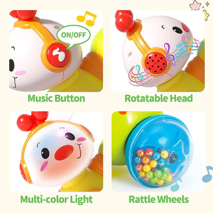 Baby Toys 6 Months Plus - Crawling Toys for 1 Year Old Girls Gifts with Music & Light, Press & Go Baby Toys 12+ Months 1st Birthday Gifts for Girls Boys,Multicolor (Color May Vary).