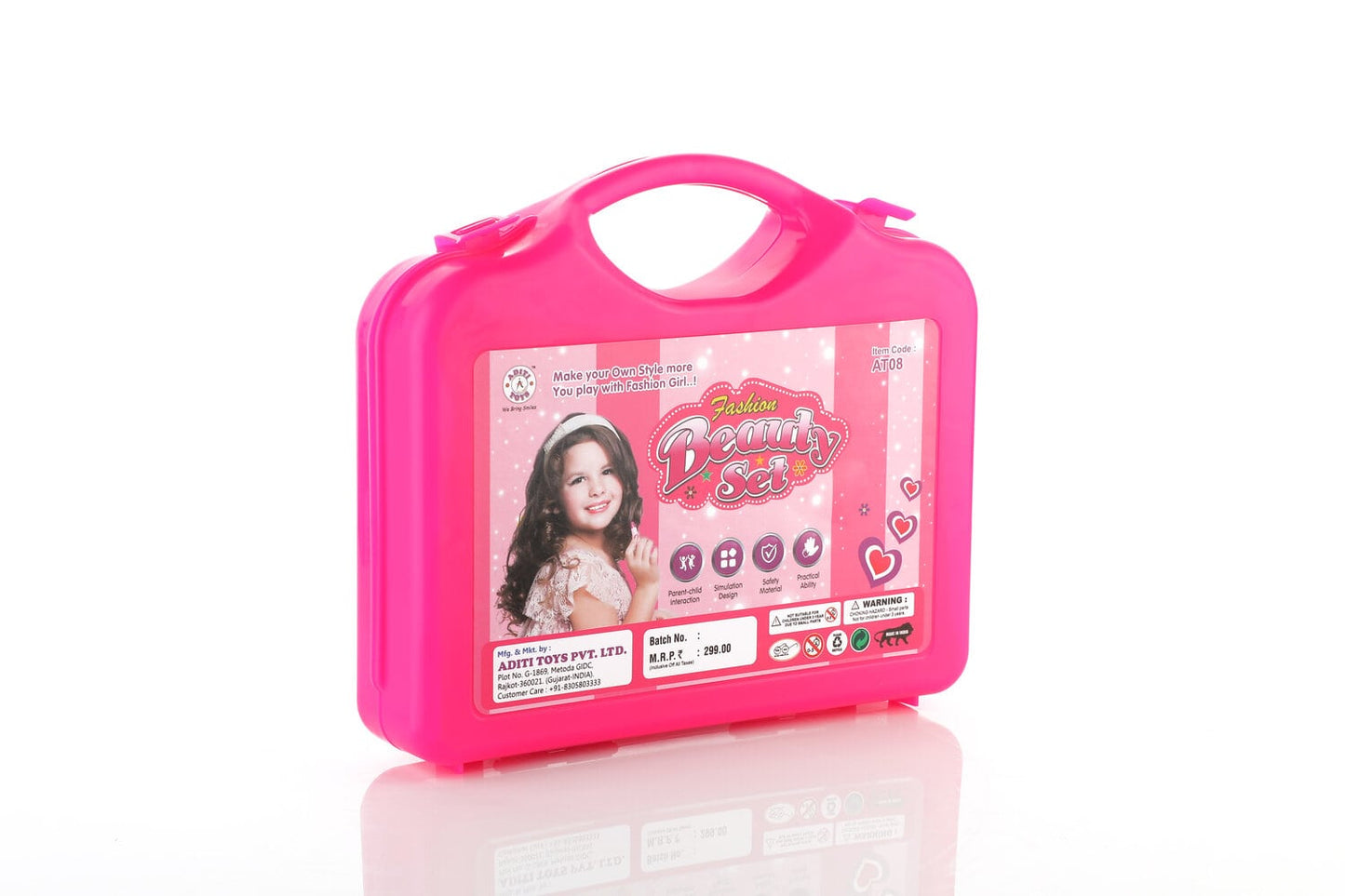 Aditi Toys Fashion Beauty Set for Girls with Suitcase || Color-Pink || Age - 3+ Years