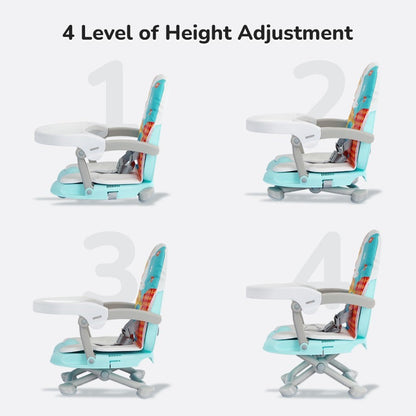 R For Rabbit Candy Pop Booster Chair - 4 Level Height Adjustment, Light Weight, Travel Friendly AQUA BLUE