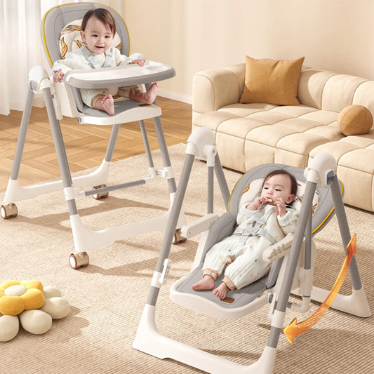 R For Rabbit Marshmallow Smart High Chair For Kids 3-in-1 Multipurpose High Chair with Swing abstract grey