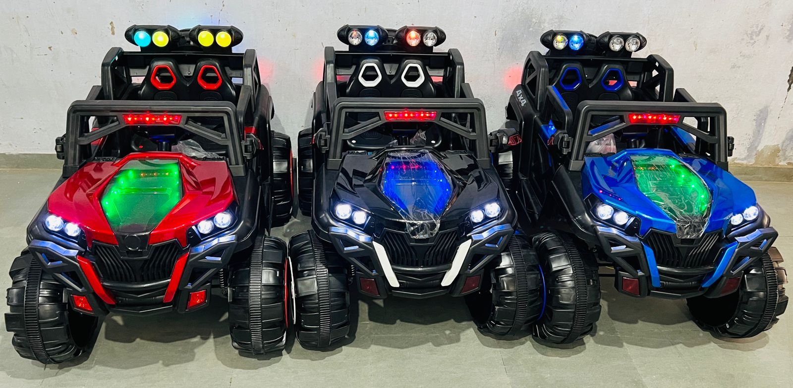 Monster Wheel 4X4  Kids Battery Operated Ride on Jeep (Red) - MRGTOYS